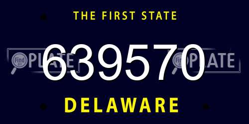 639570 Delaware License Plate