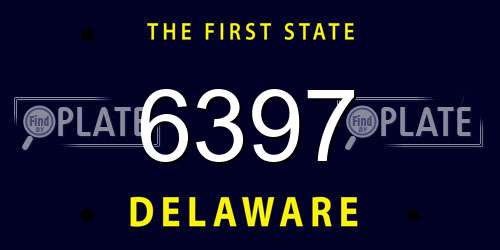 6397 Delaware License Plate