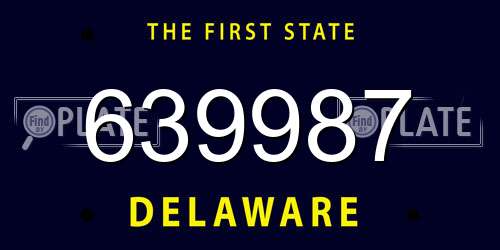 639987 Delaware License Plate