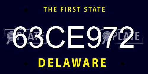 63CE972 Delaware License Plate