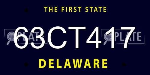 63CT417 Delaware License Plate