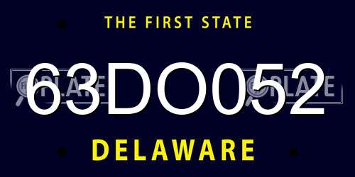 63DO052 Delaware License Plate