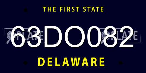 63DO082 Delaware License Plate