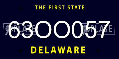 63OO057 Delaware License Plate
