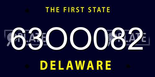 63OO082 Delaware License Plate