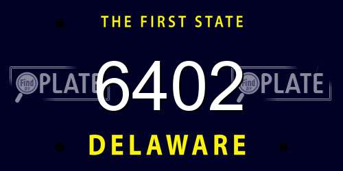 6402 Delaware License Plate