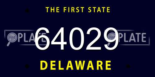64029 Delaware License Plate