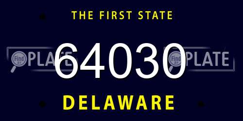64030 Delaware License Plate