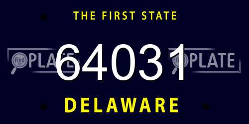 64031 Delaware License Plate