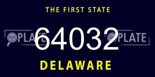 64032 Delaware License Plate