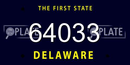 64033 Delaware License Plate