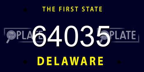 64035 Delaware License Plate