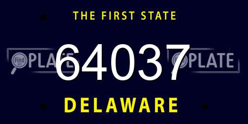 64037 Delaware License Plate