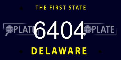 6404 Delaware License Plate