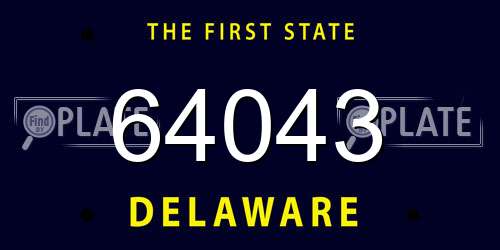 64043 Delaware License Plate
