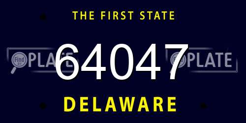 64047 Delaware License Plate