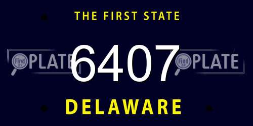 6407 Delaware License Plate