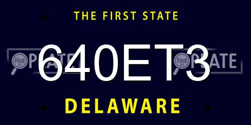 640ET3 Delaware License Plate