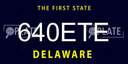640ETE Delaware License Plate