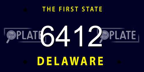 6412 Delaware License Plate