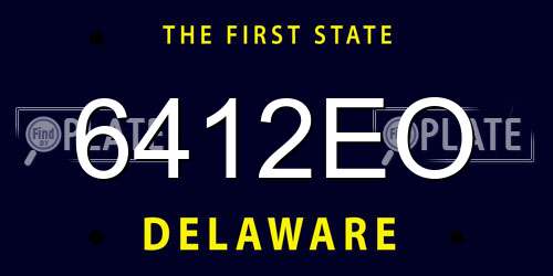 6412EO Delaware License Plate