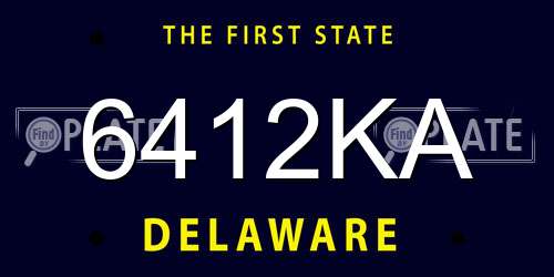 6412KA Delaware License Plate