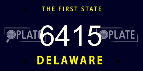 6415 Delaware License Plate