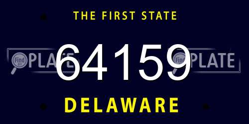 64159 Delaware License Plate