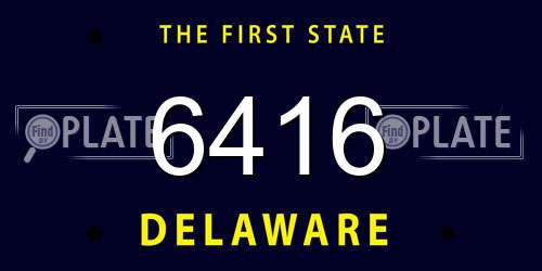 6416 Delaware License Plate