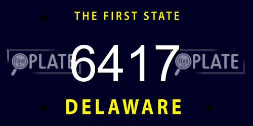 6417 Delaware License Plate