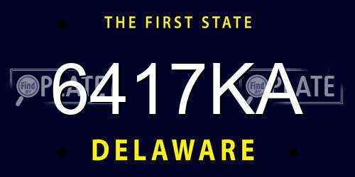 6417KA Delaware License Plate
