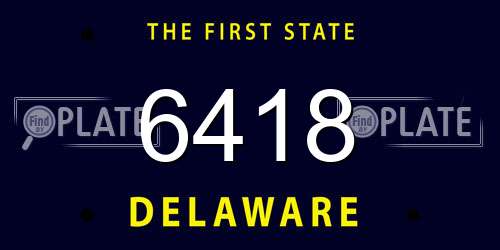 6418 Delaware License Plate