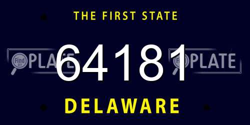 64181 Delaware License Plate