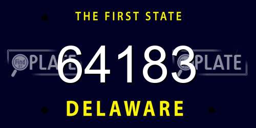 64183 Delaware License Plate