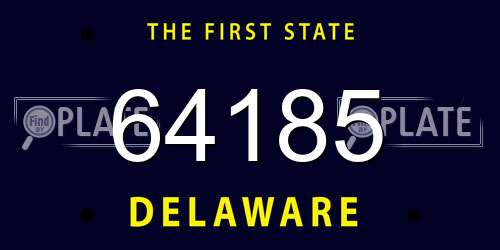 64185 Delaware License Plate