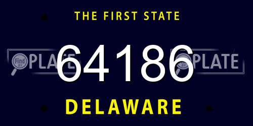 64186 Delaware License Plate