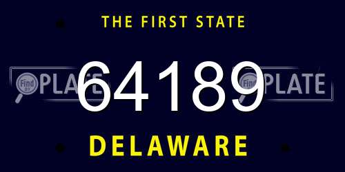 64189 Delaware License Plate
