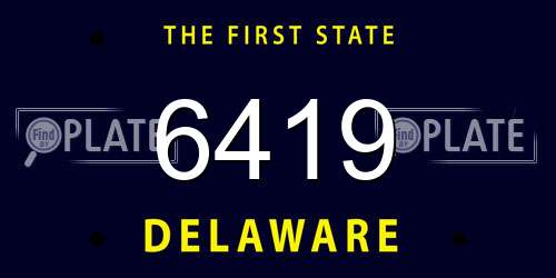 6419 Delaware License Plate