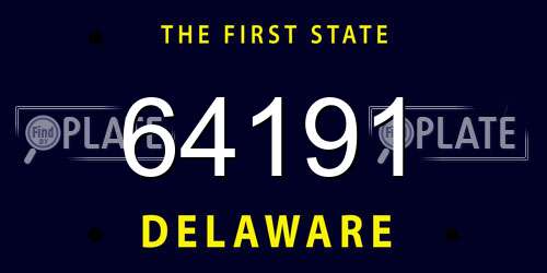 64191 Delaware License Plate