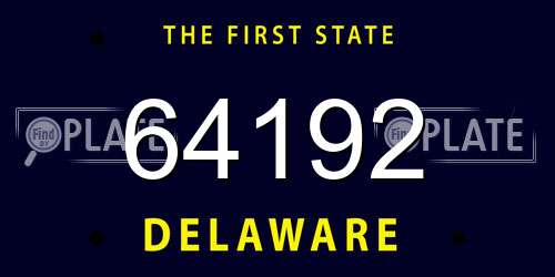 64192 Delaware License Plate
