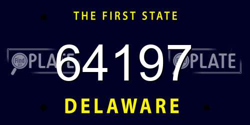 64197 Delaware License Plate