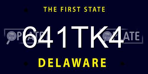 641TK4 Delaware License Plate