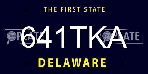 641TKA Delaware License Plate