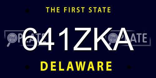 641ZKA Delaware License Plate