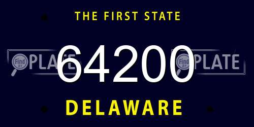 64200 Delaware License Plate