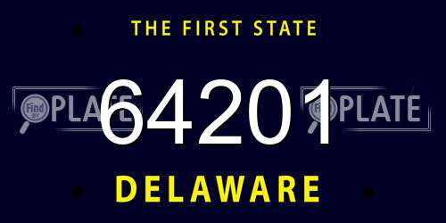 64201 Delaware License Plate