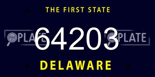 64203 Delaware License Plate