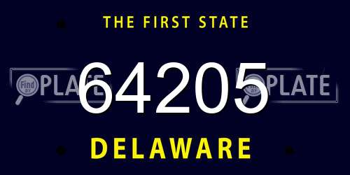 64205 Delaware License Plate