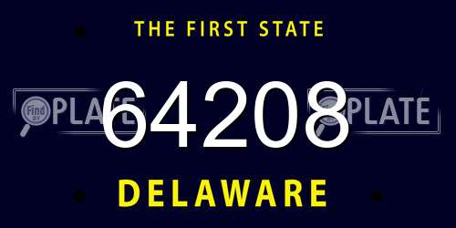 64208 Delaware License Plate