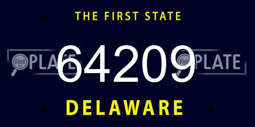 64209 Delaware License Plate